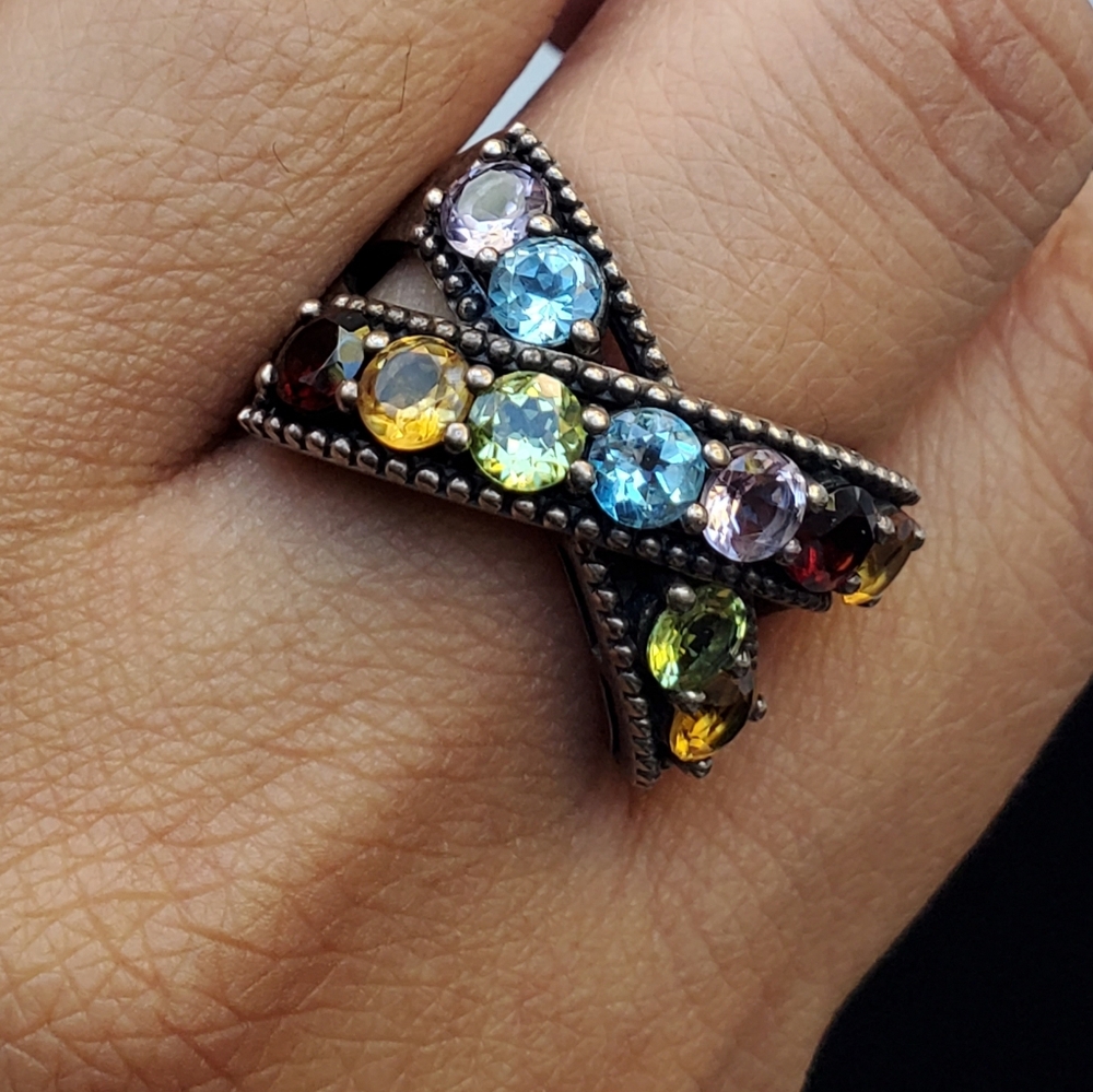 Effy Multi-Gemstone Crisscross Statement Ring In … - image 6